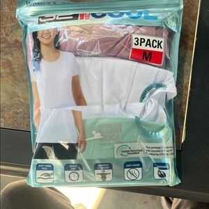 32 Degrees Women's Cool Tee 3-Pack - White, Purple, Gray Medium